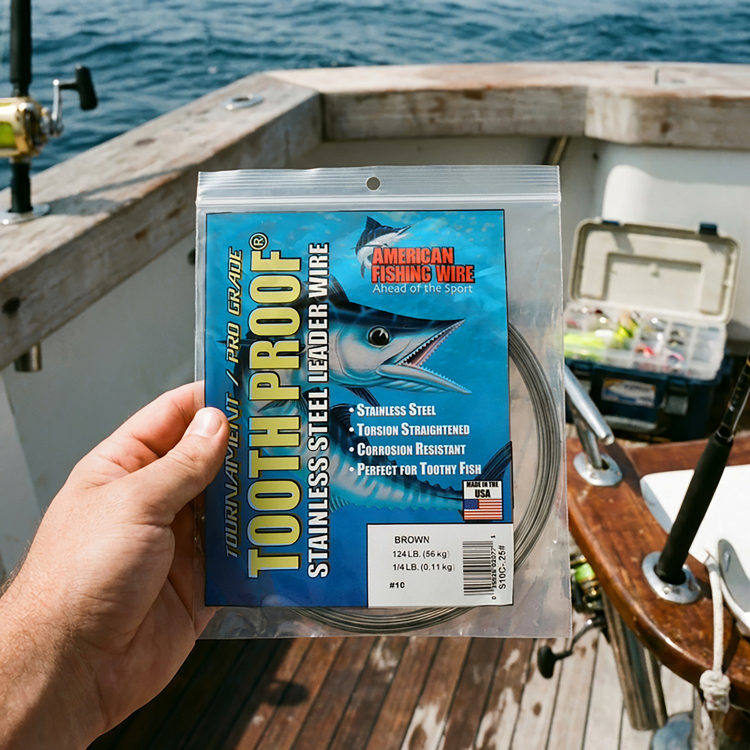 American Fishing Wire Tooth Proof 174 lbs - 30 ft Single-Strand Leader Wire - view number 2