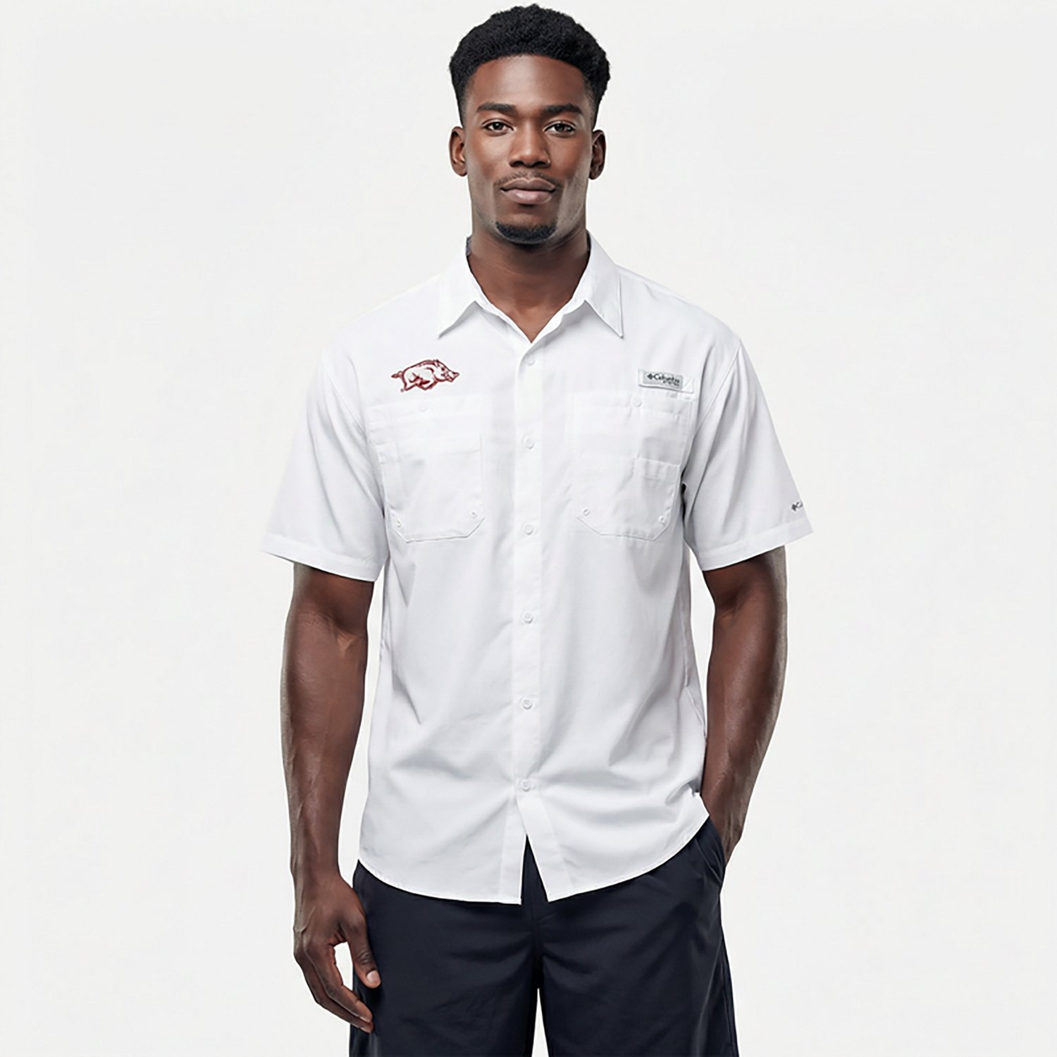 Columbia Sportswear Men's University of Arkansas Collegiate Tamiami Shirt - view number 2