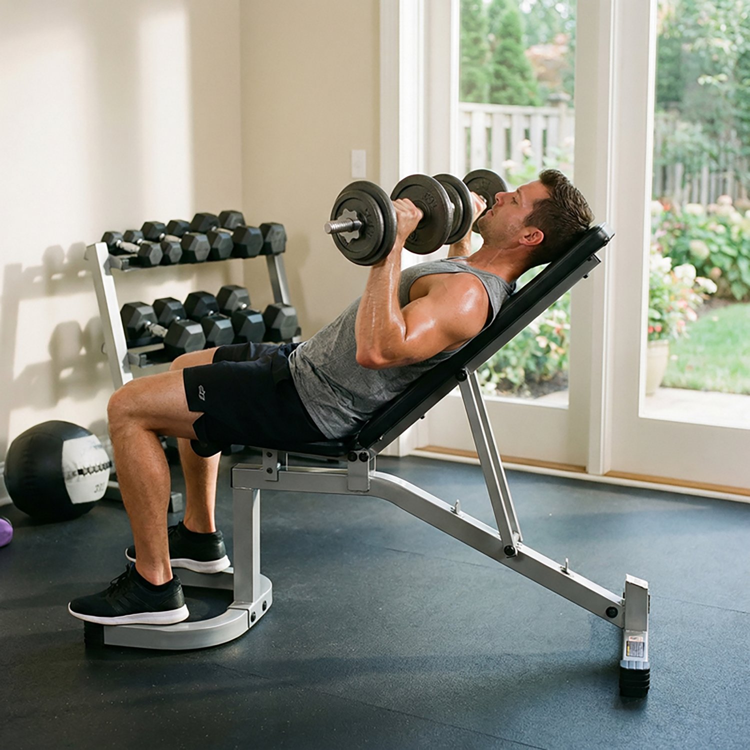 Body-Solid Powerline Flat Incline Decline Weight Bench - view number 4