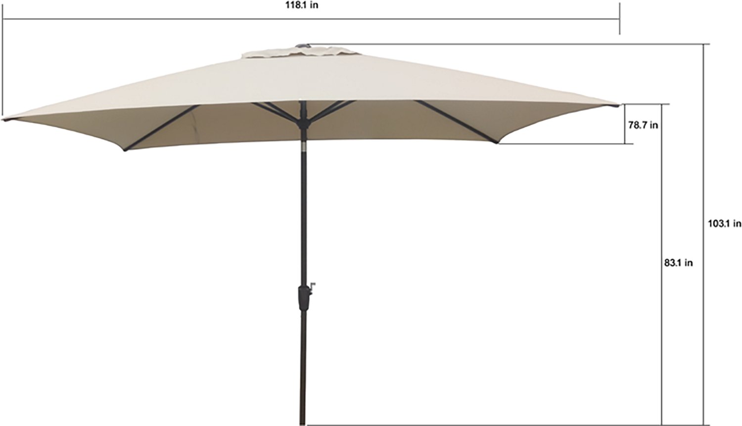 Mosaic 10 x 6.5 ft Rectangular Patio Umbrella - view number 2