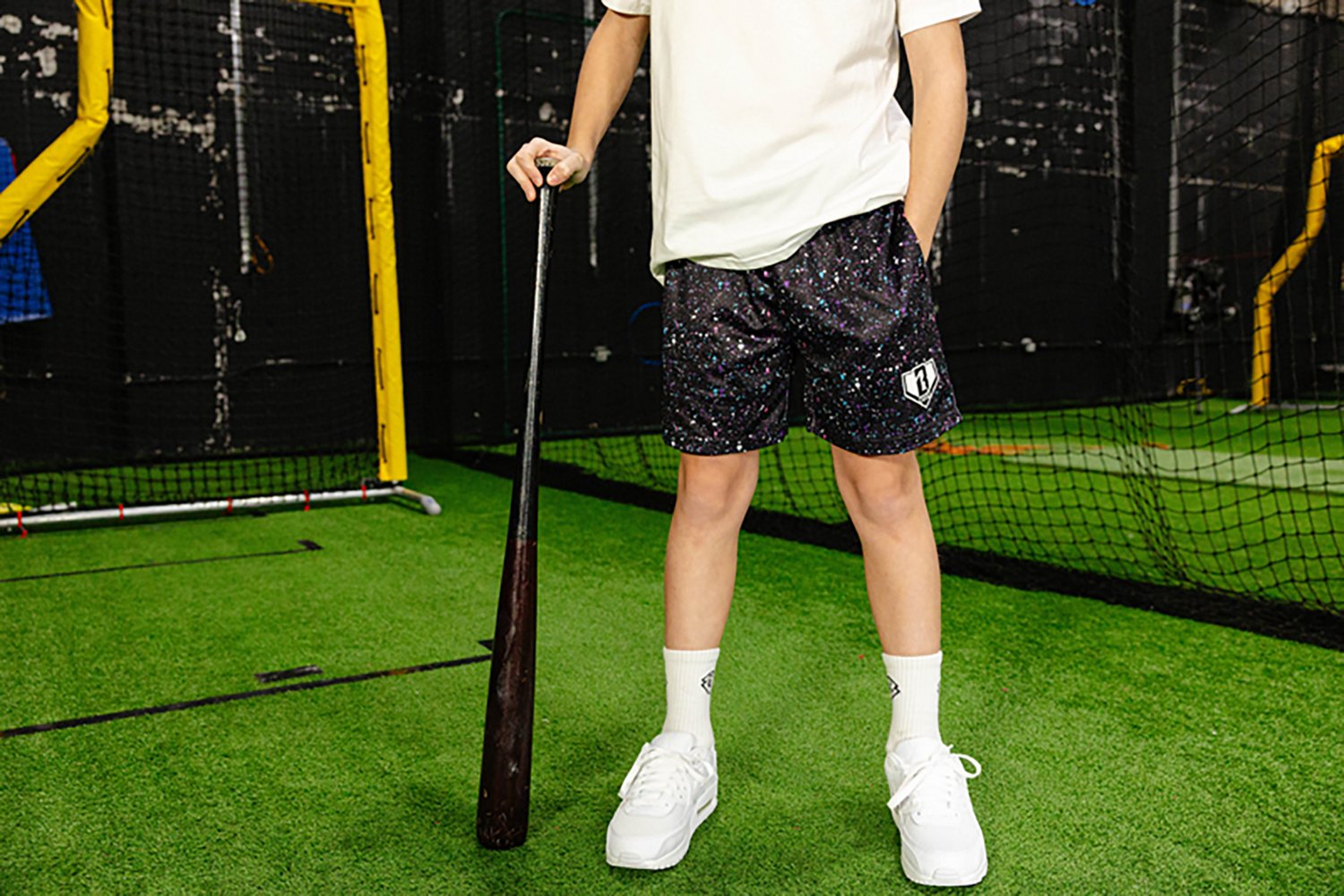Baseball Lifestyle 101 Adult Splatter Shorts 5 in                                                                                - view number 2