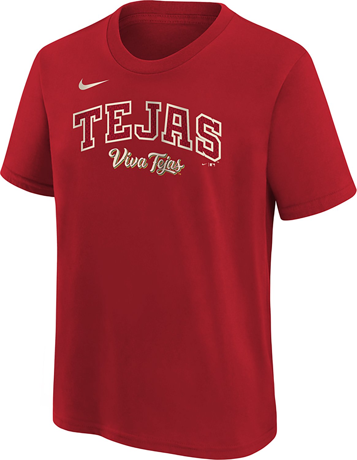 Nike Youth Texas Rangers City Connect Wordmark Short Sleeve T-shirt.