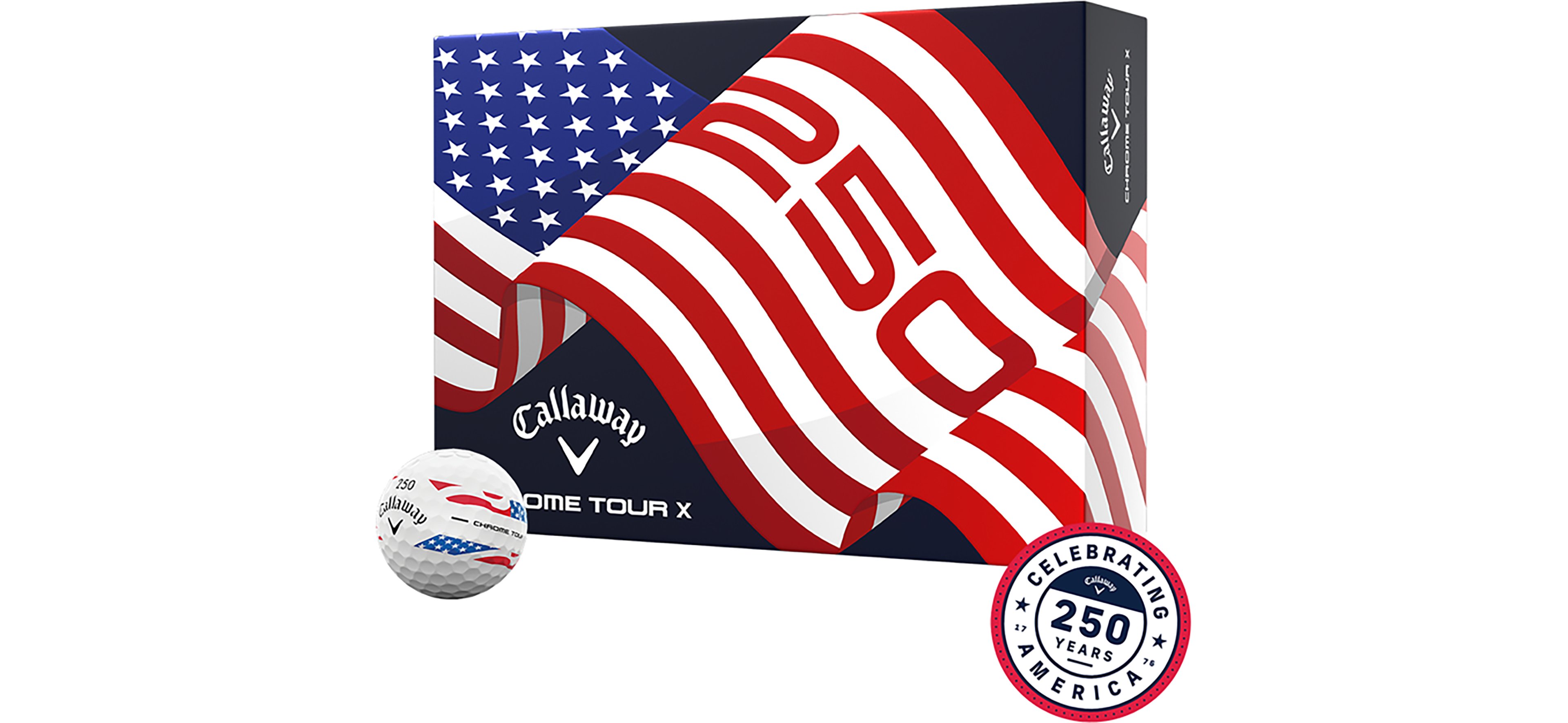 Callaway 2026 Chrome Tour X USA Stripe Golf Balls 12-pack