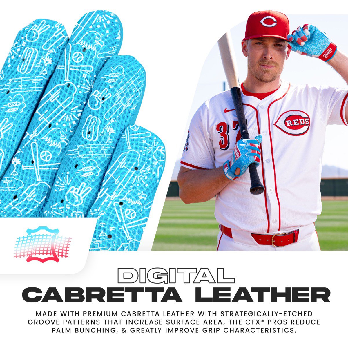 Franklin Youth CFX Pro Chrome Batting Gloves                                                                                     - view number 2