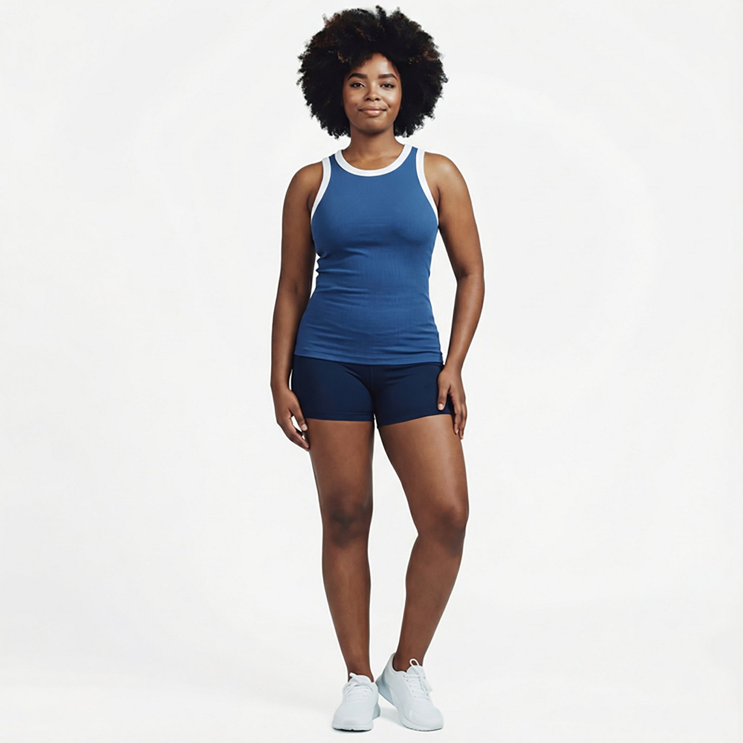 BCG Women's Sign High Neck Solid Rib Tank Top