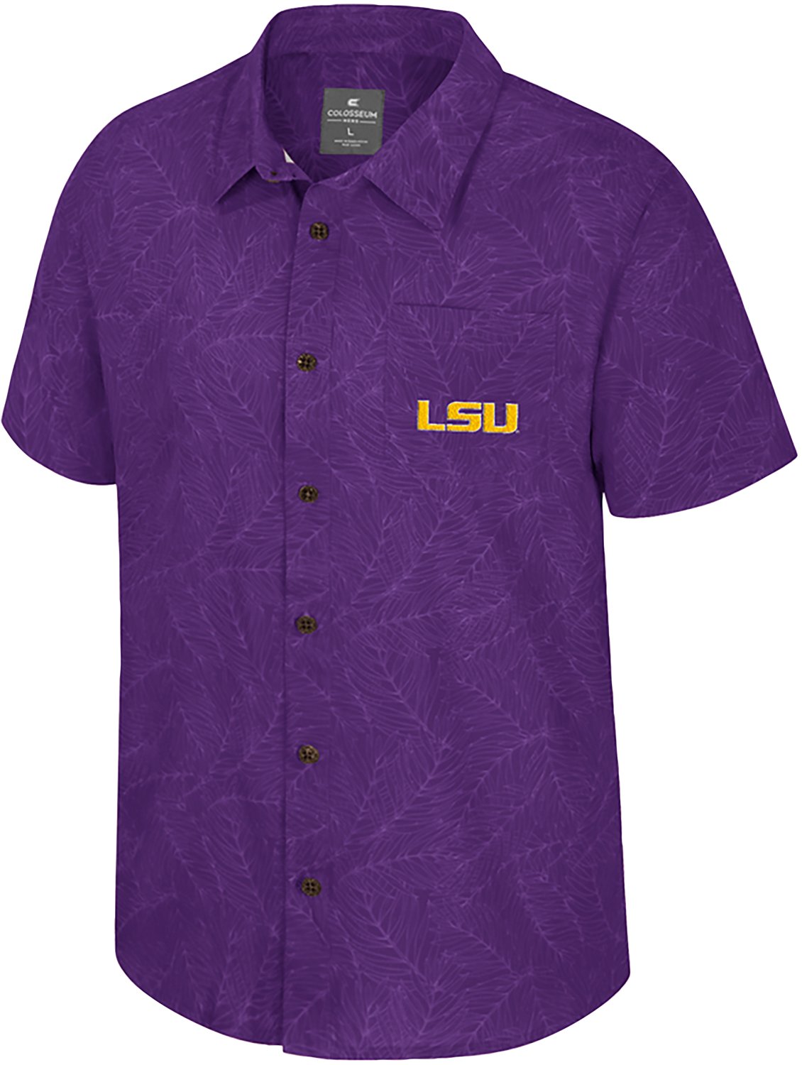 Colosseum Athletics Men's Louisiana State University Duncan Button Down Camp Shirt