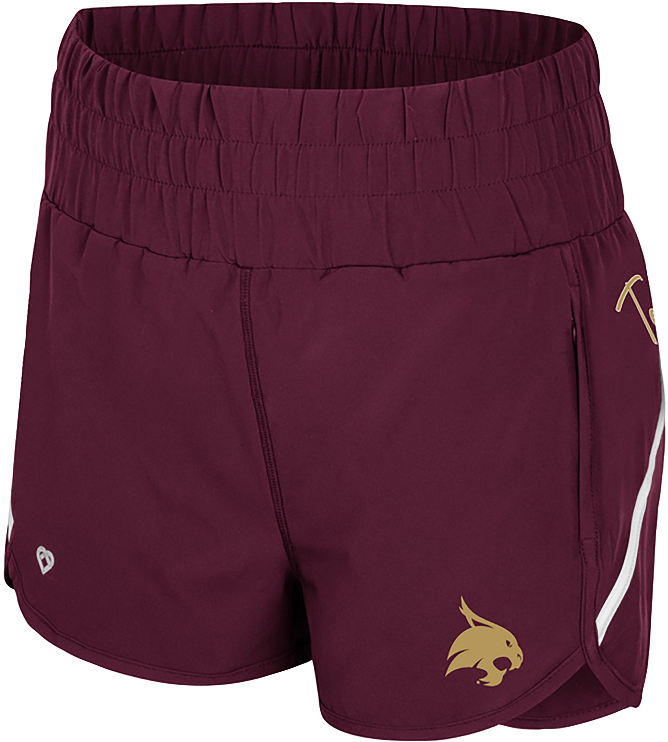 Colosseum Athletics Women's Texas State University Levitation High Waist Shorts 2.5 in