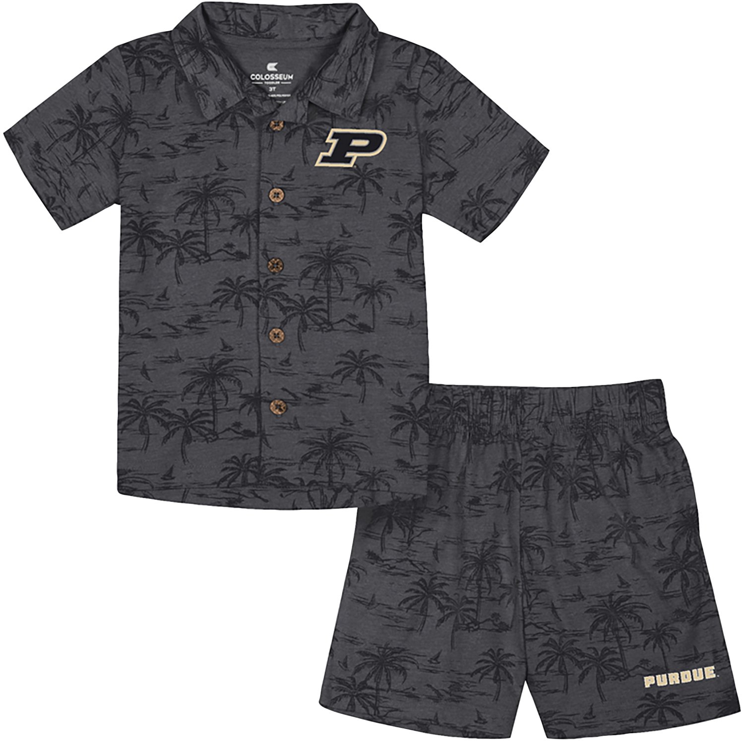 Colosseum Athletics Toddlers' Purdue University Bloofy Camp Shirt and Shorts Set