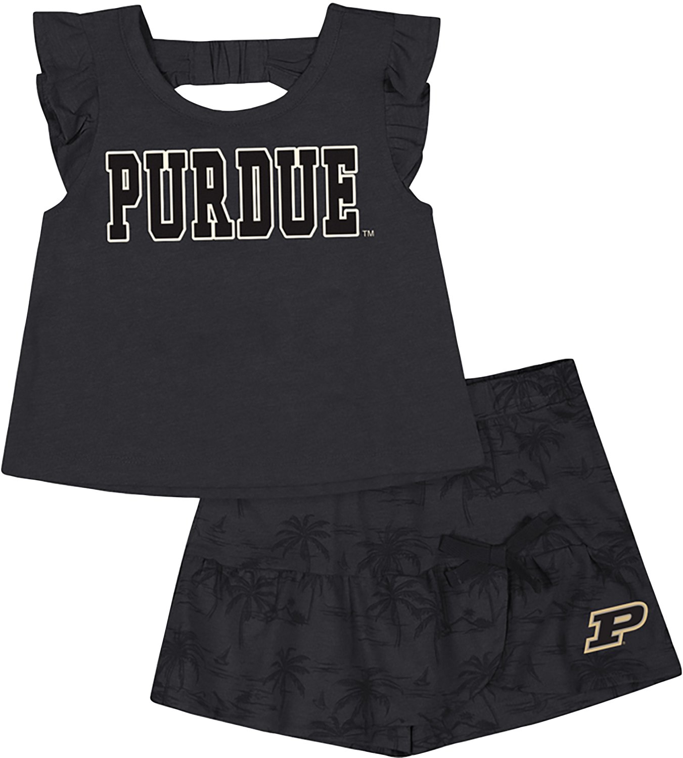 Colosseum Toddler Girls' Purdue University Joy Palm Shirt and Skort Set