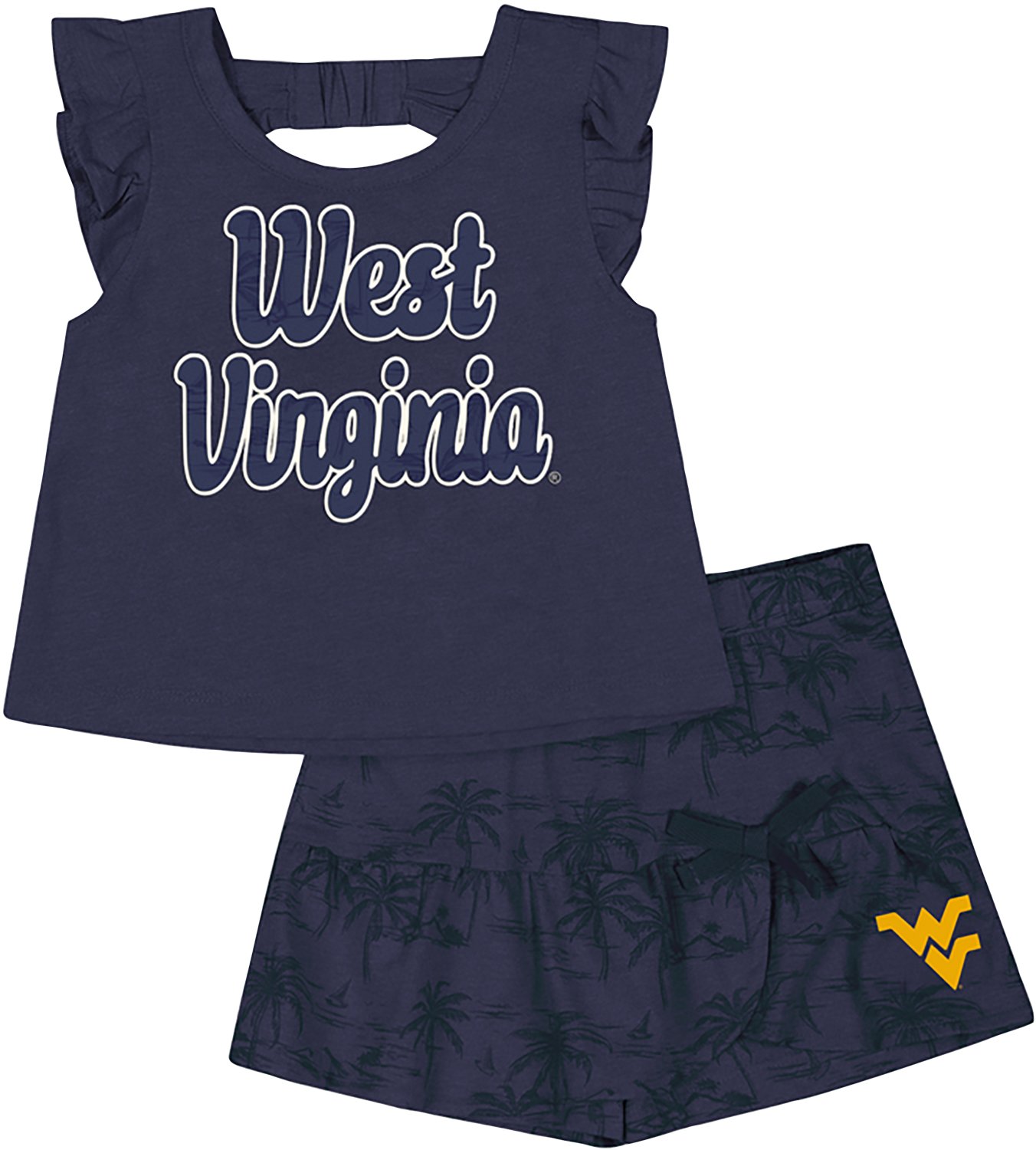 Colosseum Toddler Girls' West Virginia University Joy Palm Shirt and Skort Set
