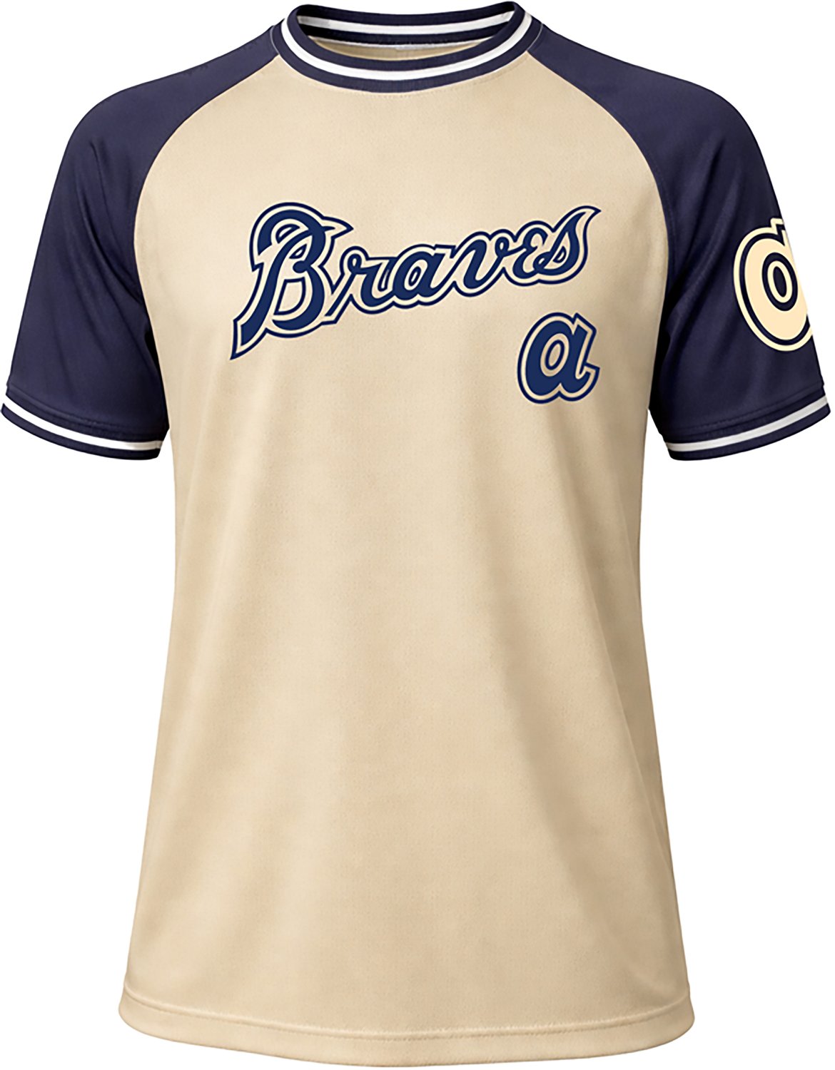 Stitches Kids' Atlanta Braves Raglan Crewneck Pullover Short Sleeve Shirt