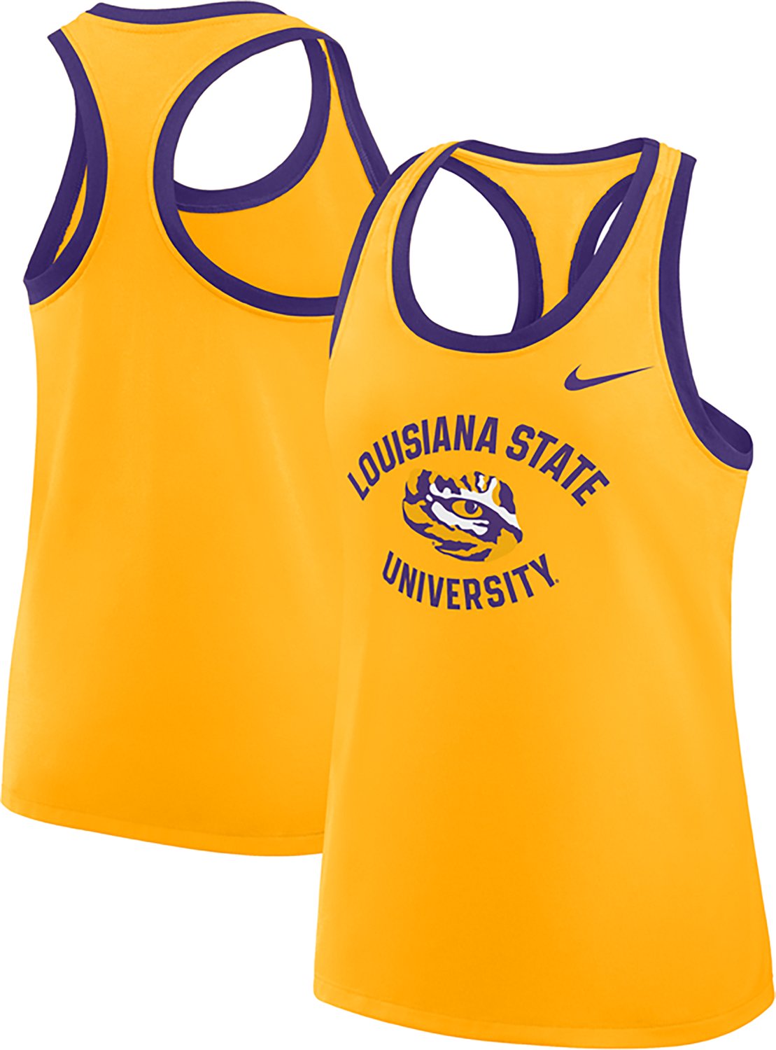 Nike Women's Louisiana State University School Arch Racerback Tank Top - view number 3