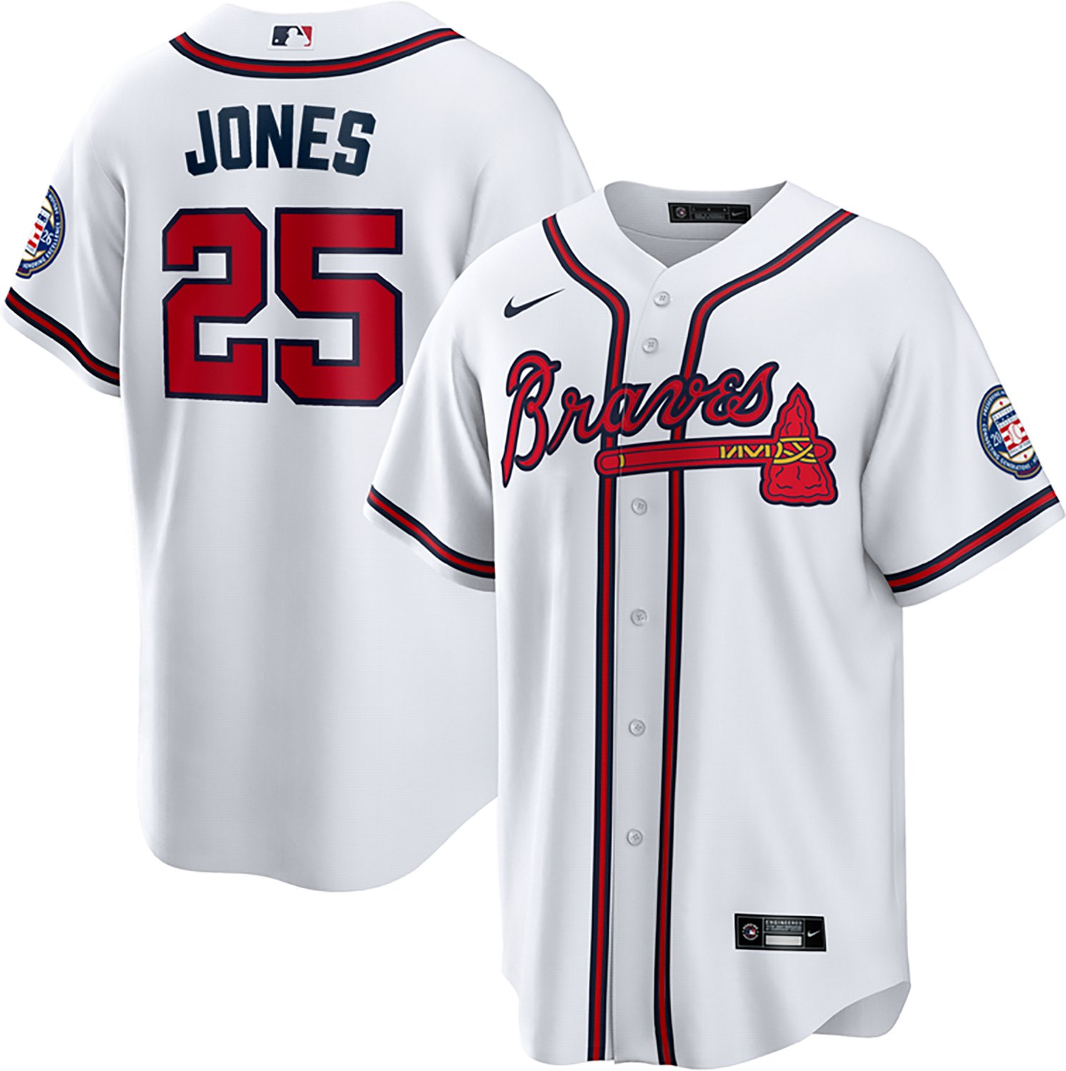 Nike Men's Atlanta Braves Hall of Fame Andruw Jones #25 Replica Home Jersey - view number 3