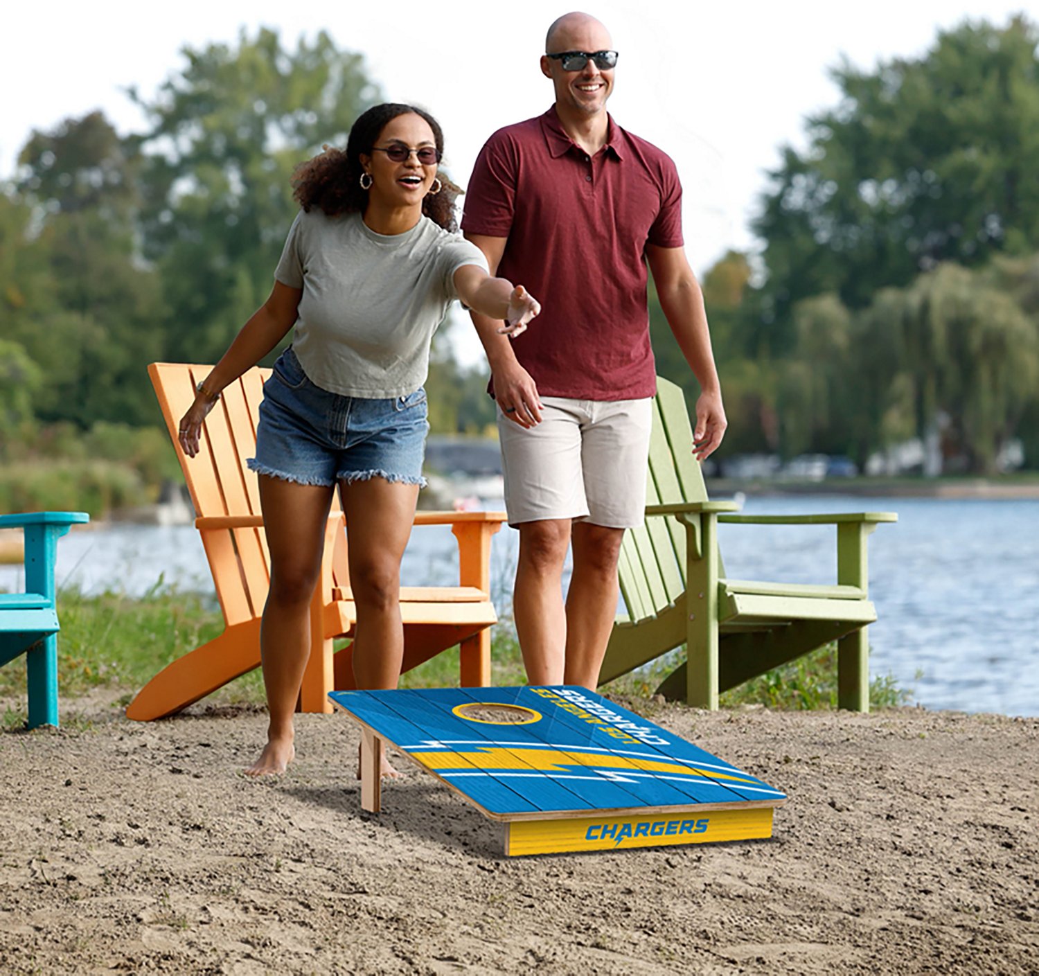 YouTheFan Los Angeles Chargers Cornhole Game - view number 6