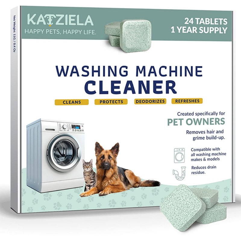 KAT-WMC-24 Washing Machine Cleaner Tablets Formulated for Pet Owners  24 Pack