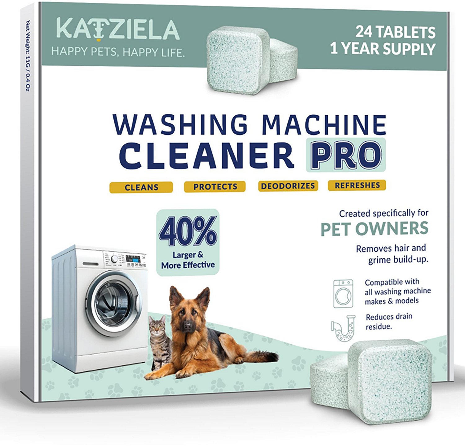 Katziela Washing Machine Cleaner Pro Tablets 24 Pack