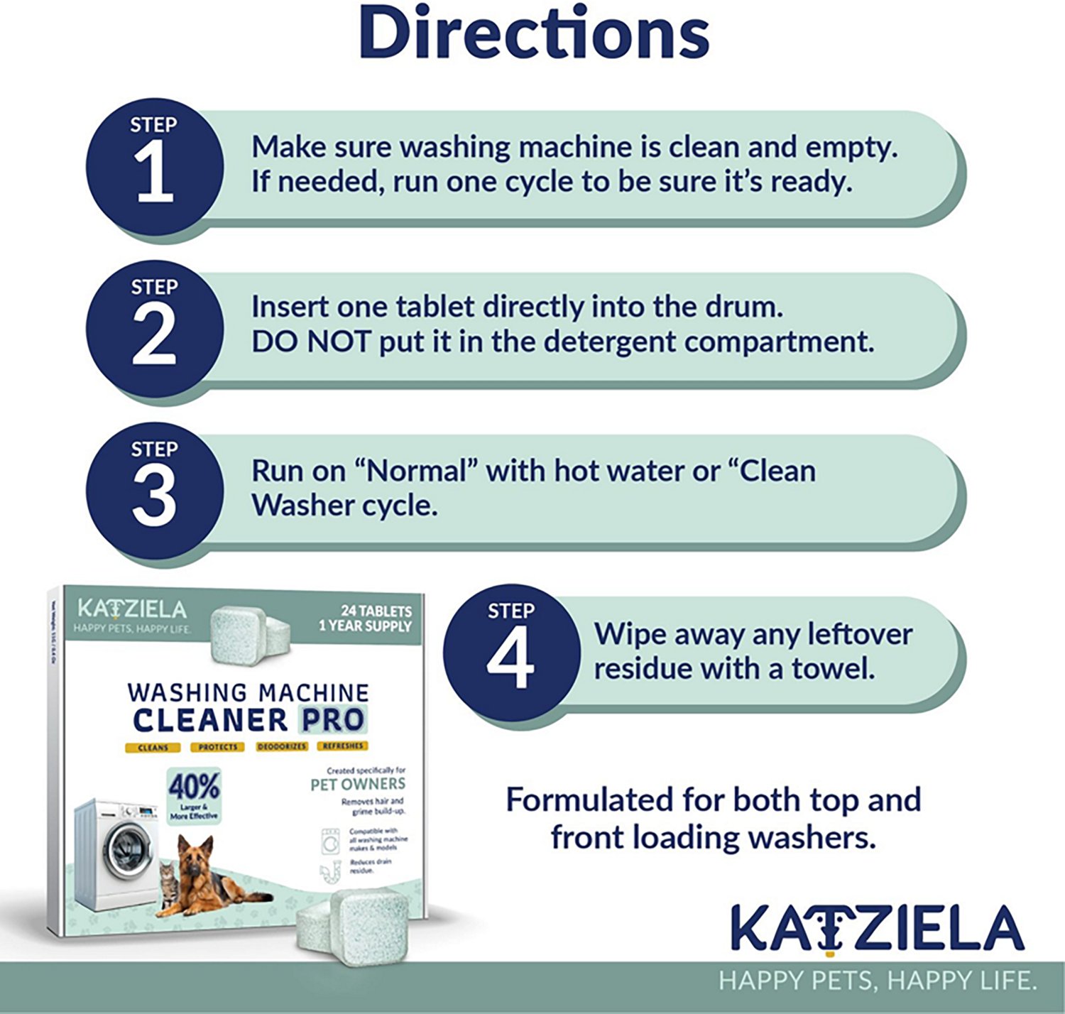 Katziela Washing Machine Cleaner Pro Tablets 24 Pack - view number 6
