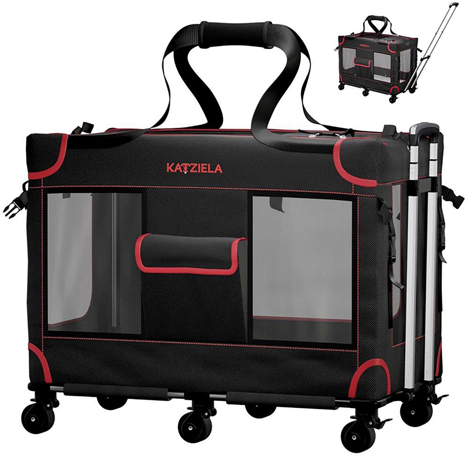 Katziela Mega Cruizer Large Black Pet Carrier