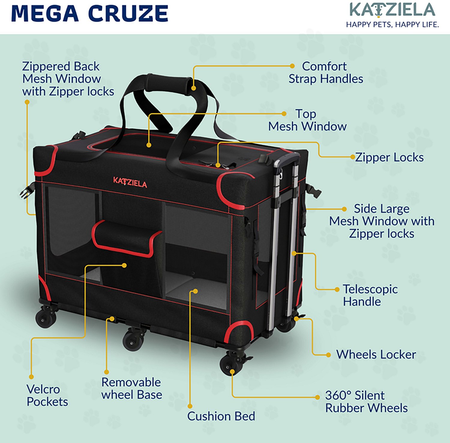 Katziela Mega Cruizer Large Black Pet Carrier - view number 4