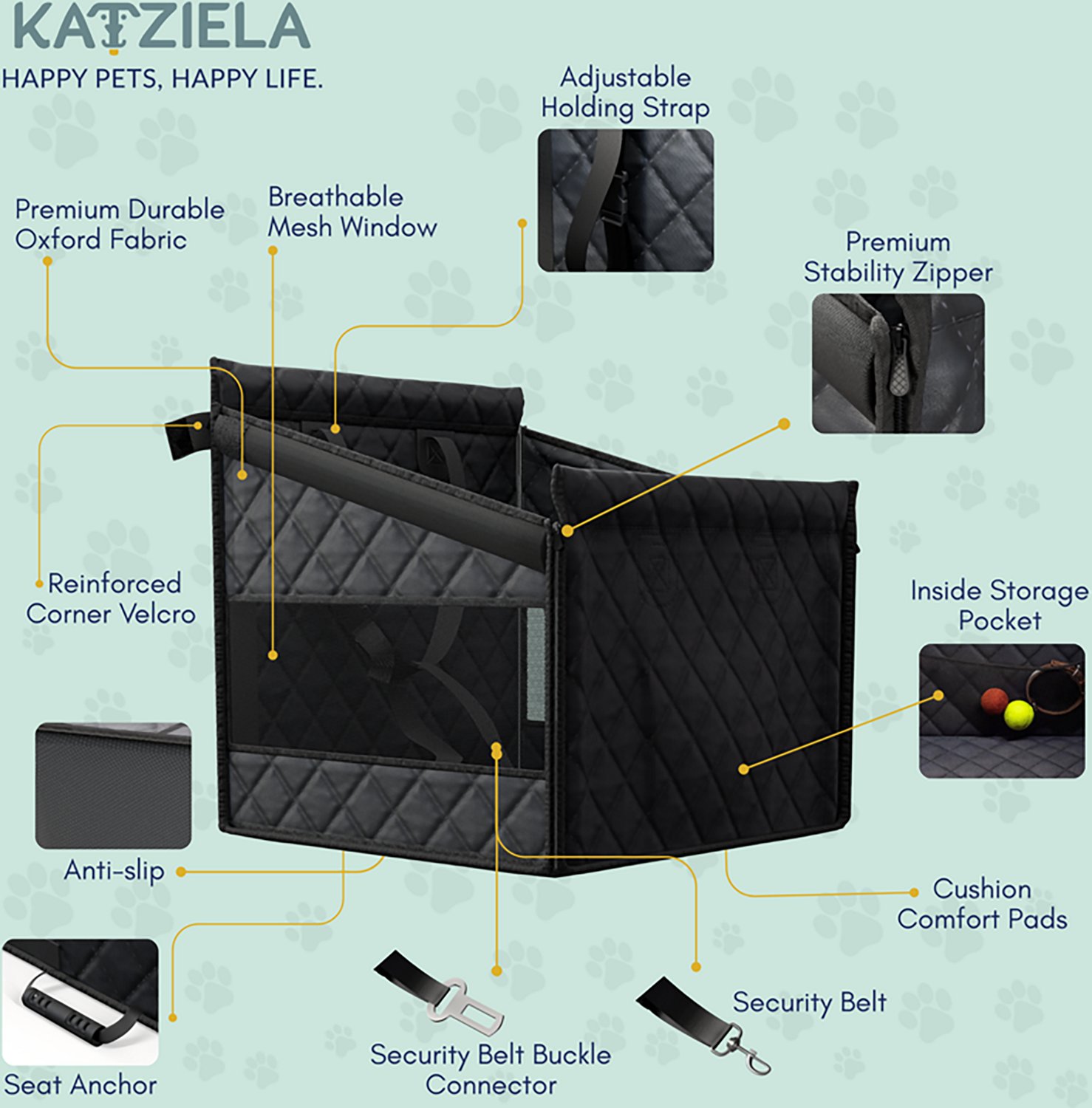 Katziela Single Dog Car Seat Regular Cover - view number 3