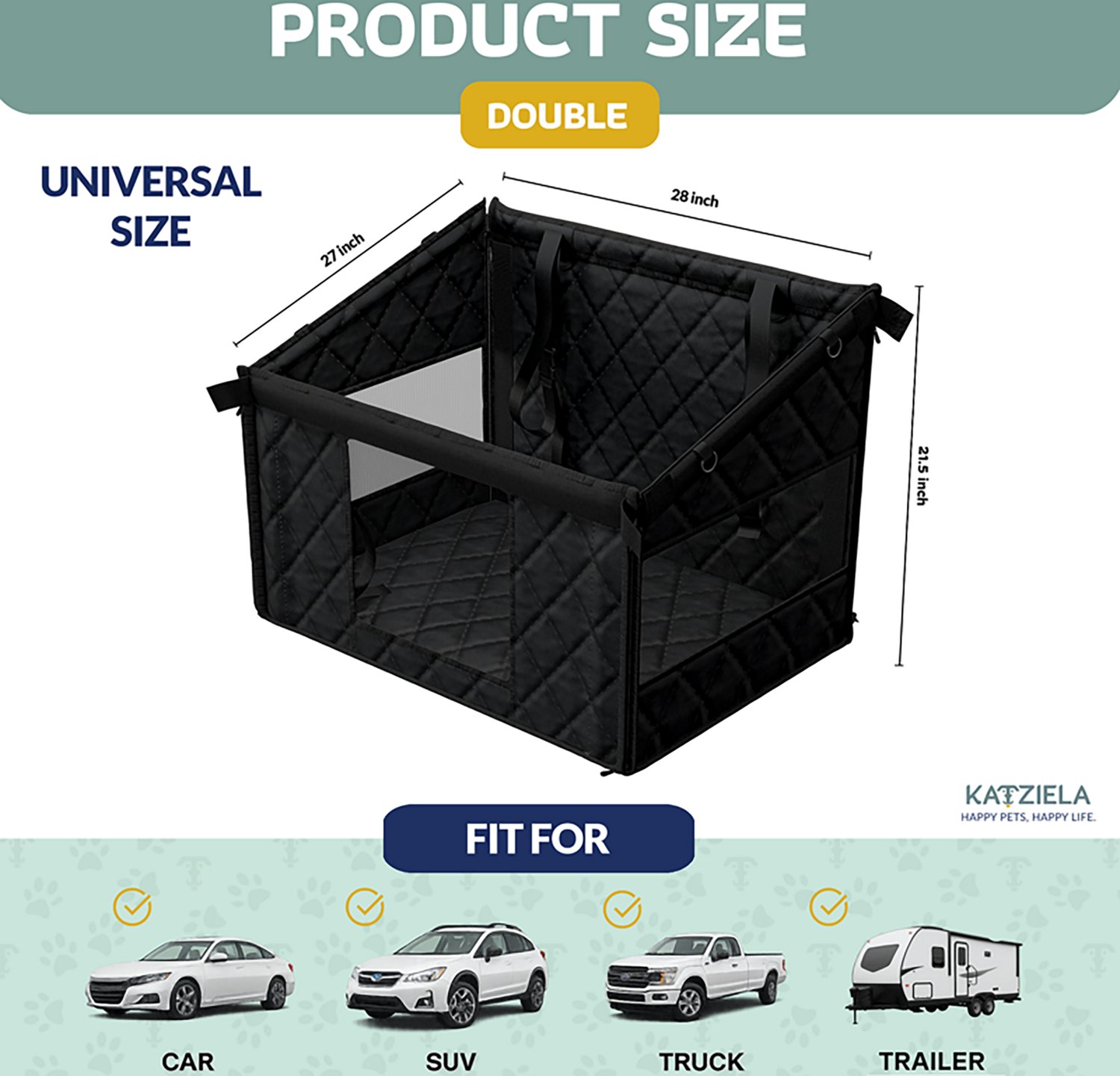 Katziela Double Dog Car Seat Large Cover - view number 2