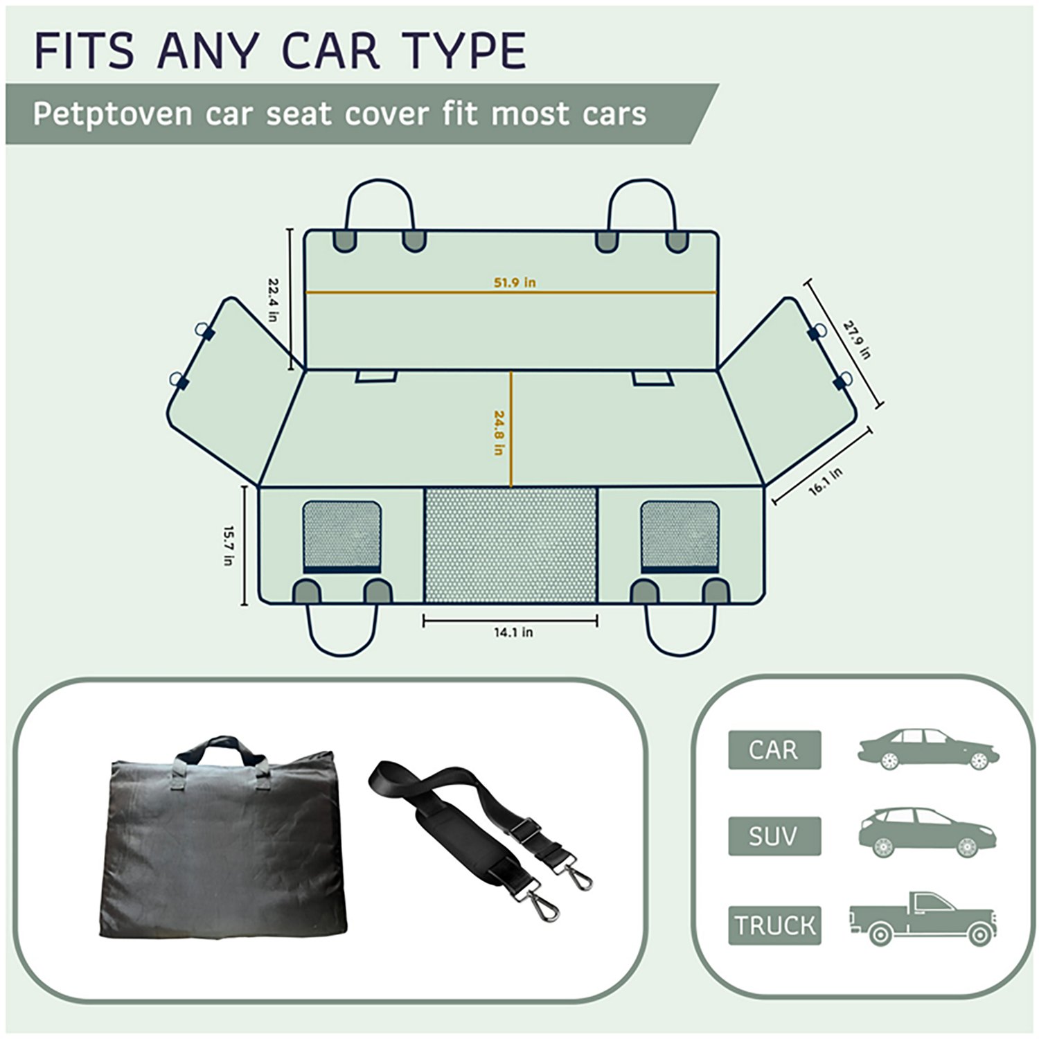 Katziela Extended Back Car Seat Cover - view number 2
