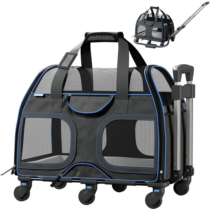 KAT-PCCB-UD Luxury Rider Pet Carrier with Removable Wheels and Telescopic Handle