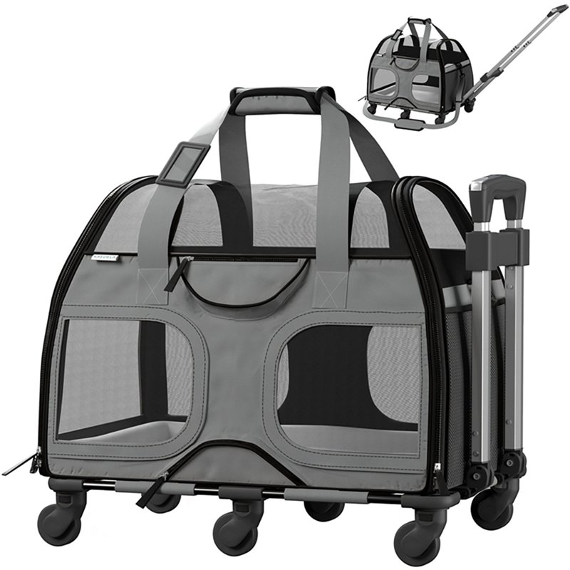 KAT-PCCG-UD Luxury Rider Pet Carrier with Removable Wheels and Telescopic Handle