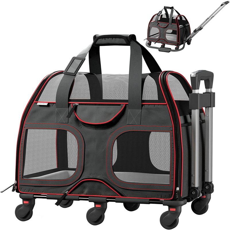 KAT-PCCF-UD Luxury Rider Pet Carrier with Removable Wheels and Telescopic Handle