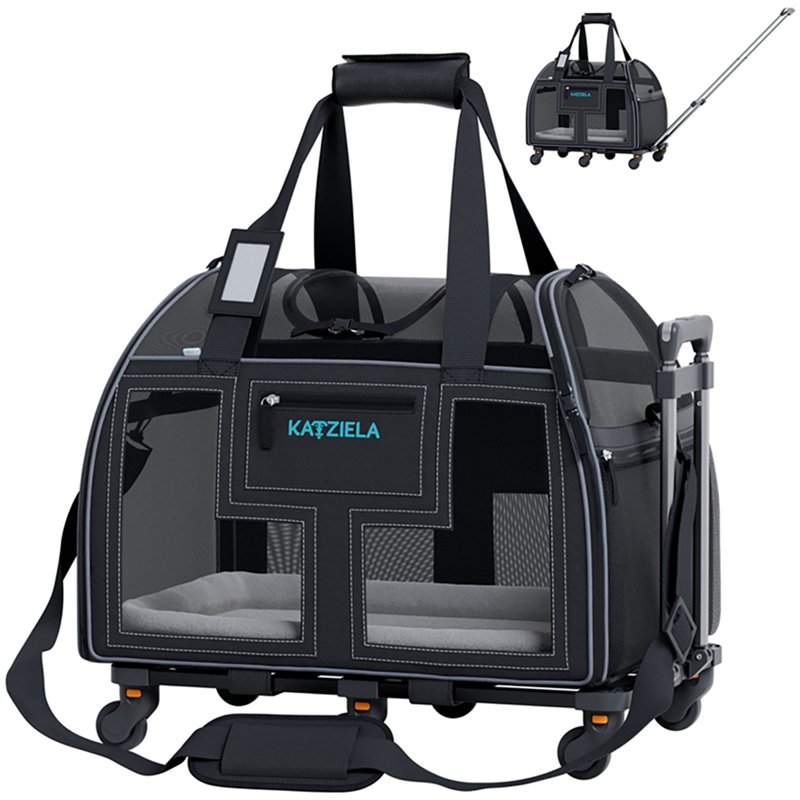 KAT-PCLG-UD Luxury Lorry Pet Carrier with Removable Wheels and Telescopic Handle