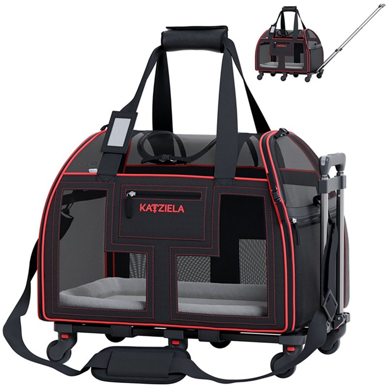 KAT-PCLR-UD Luxury Lorry Pet Carrier with Removable Wheels and Telescopic Handle