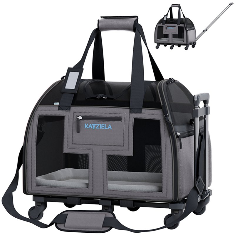 KAT-PCLDG-UD Luxury Lorry Pet Carrier with Removable Wheels and Telescopic Handle