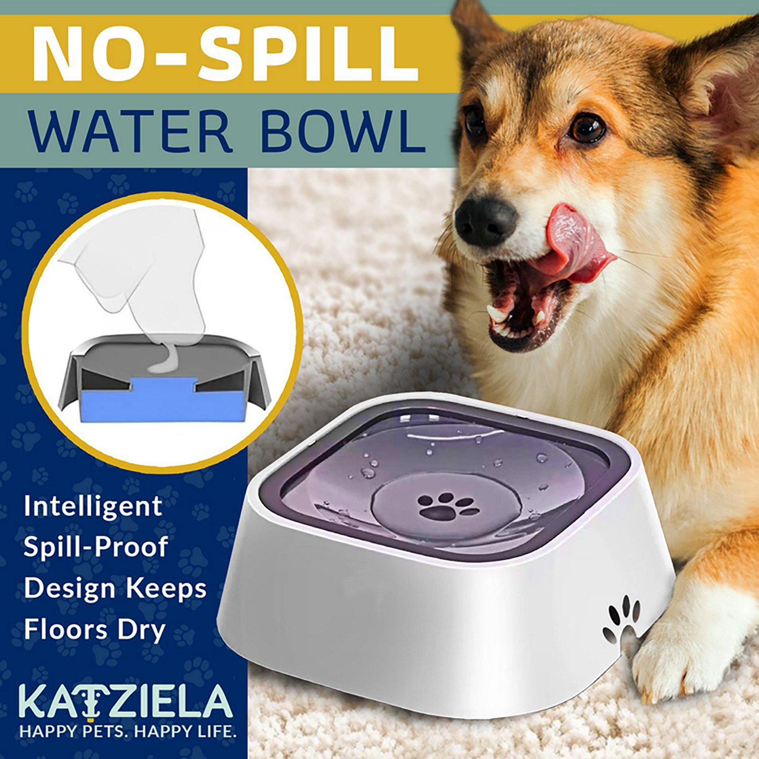 Katziela No Spill 35 oz. Water Bowl - view number 2