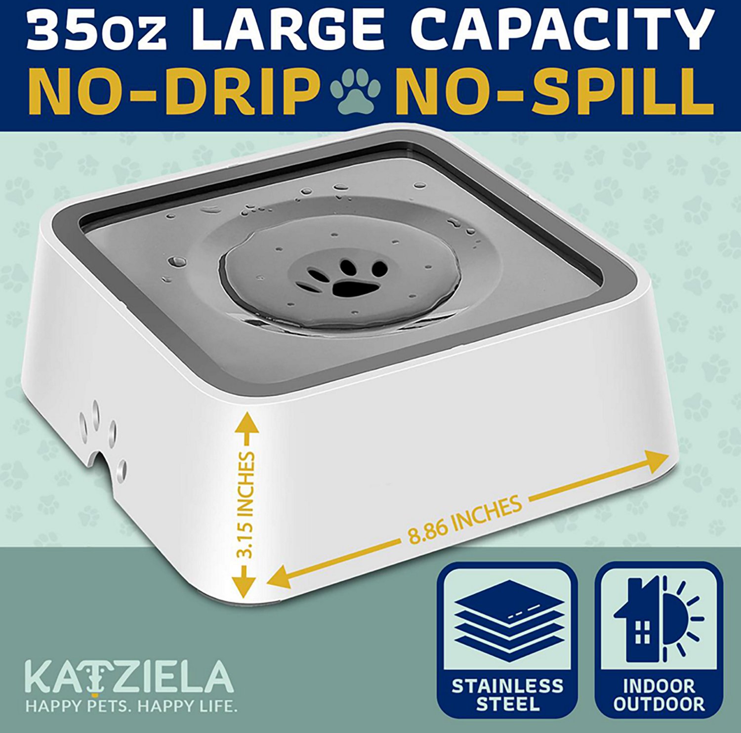 Katziela No Spill 35 oz. Water Bowl - view number 5