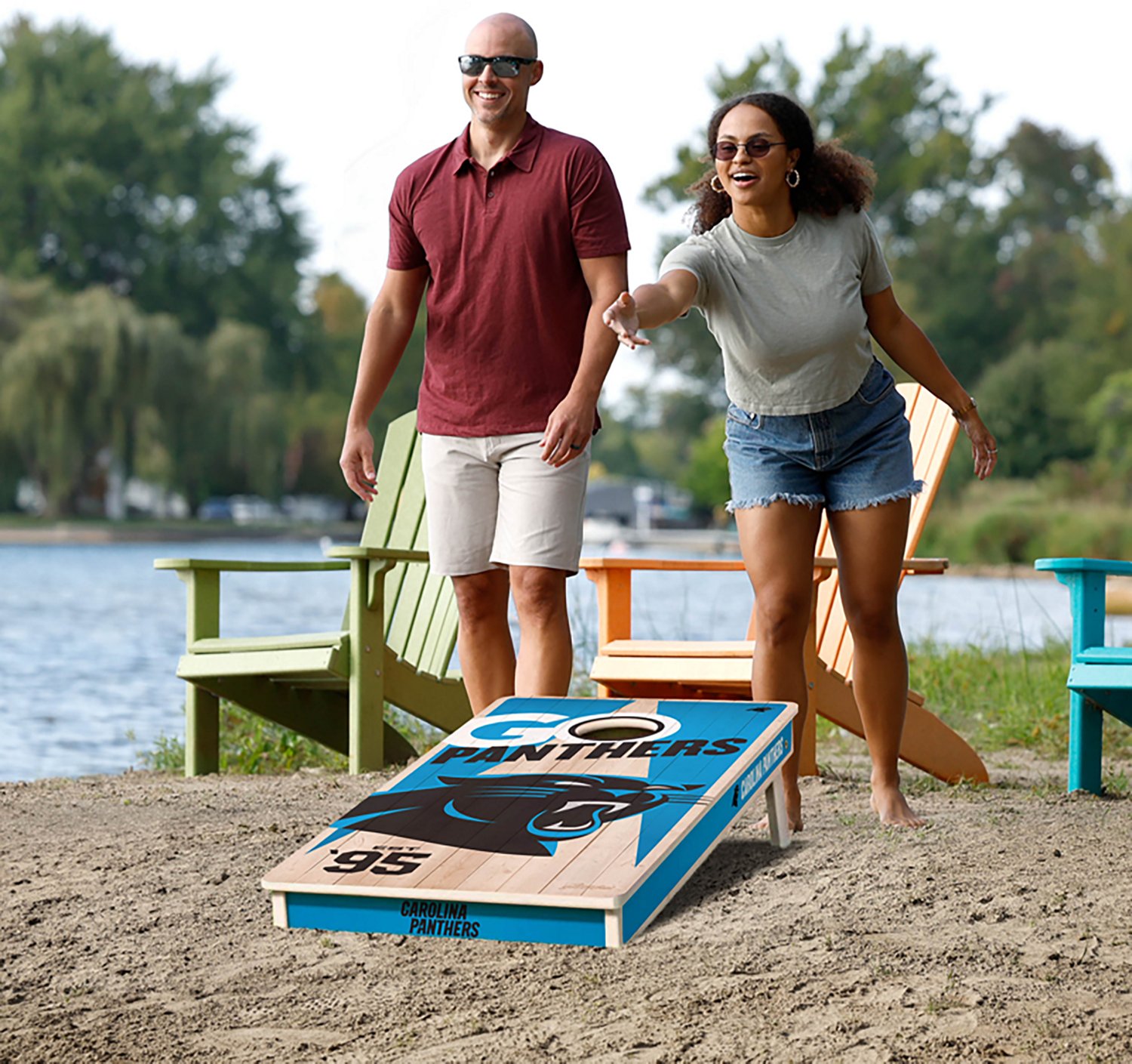 YouTheFan Carolina Panthers Cornhole Game - view number 2