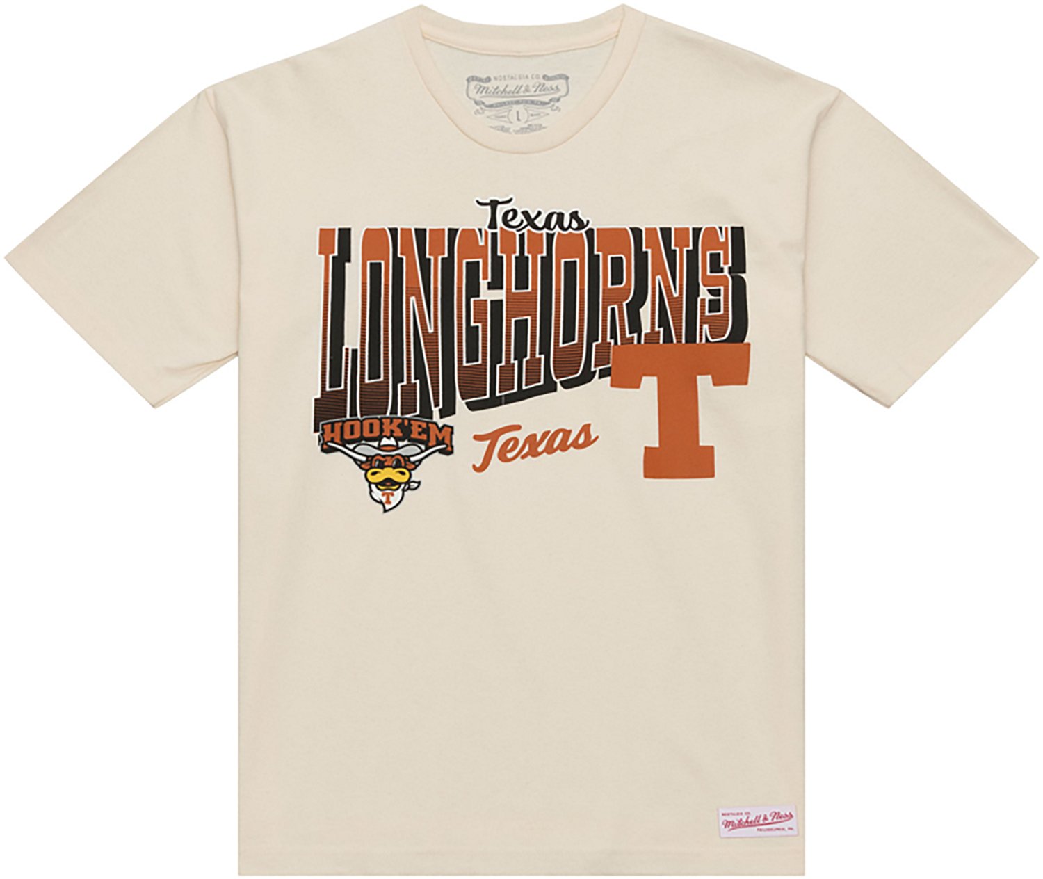 Mitchell & Ness Men's University of Texas Slant Multi Logo T-Shirt