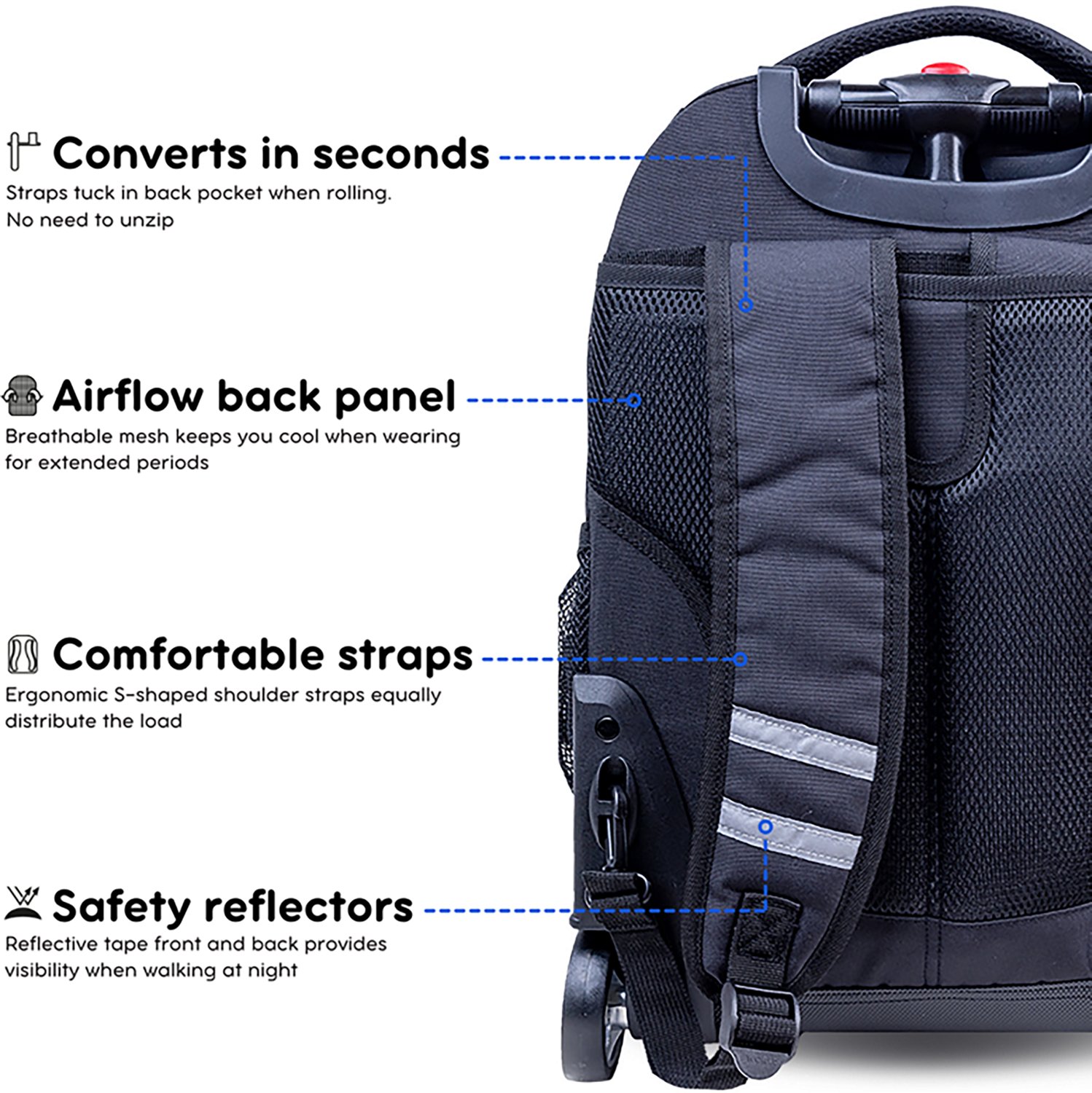 J World Kids' Sunrise 18" Rolling Backpack 34.5L - view number 5