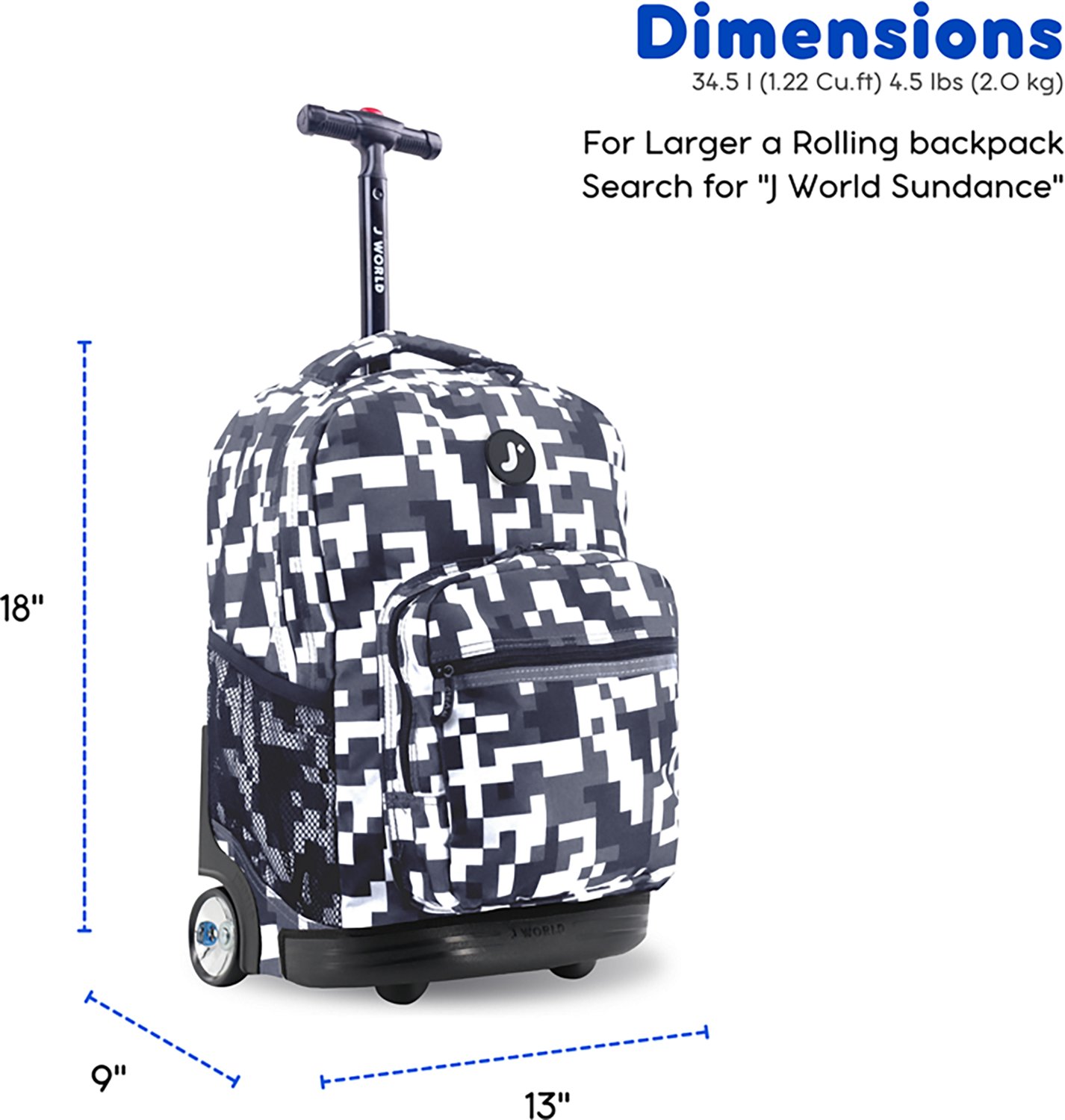 J World Kids' Sunrise 18" Rolling Backpack 34.5L - view number 6