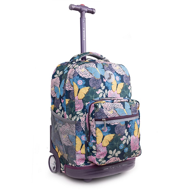J World Sunrise 18" Kids Rolling Backpack - Secret garden