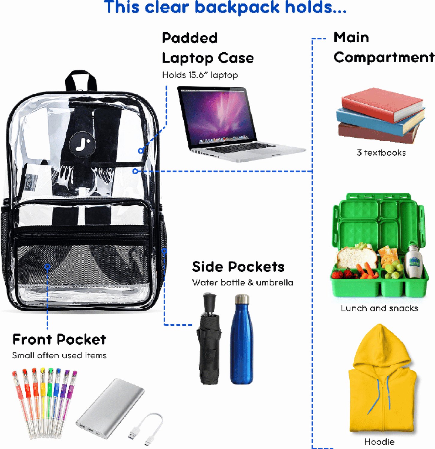 J World Clear Backpack 17.6L - view number 5