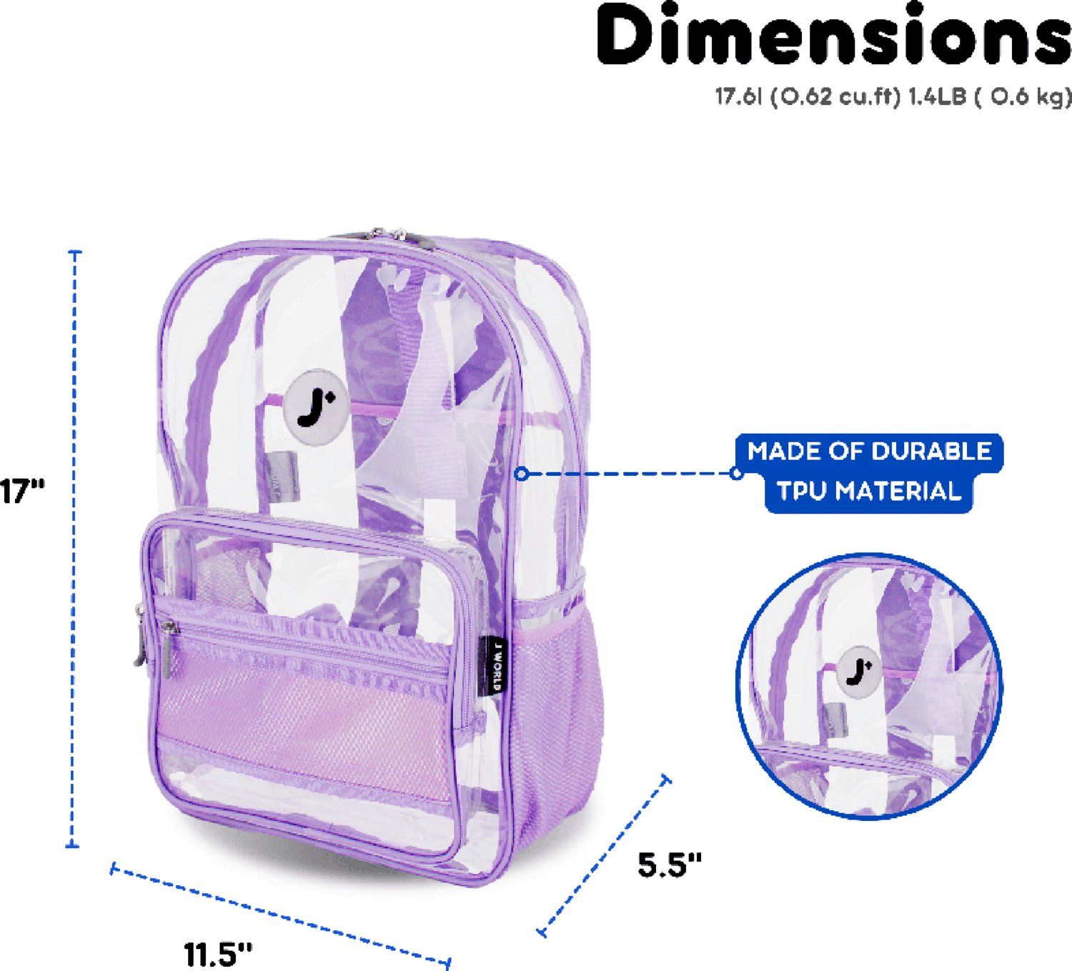 J World Clear Backpack 17.6L - view number 2