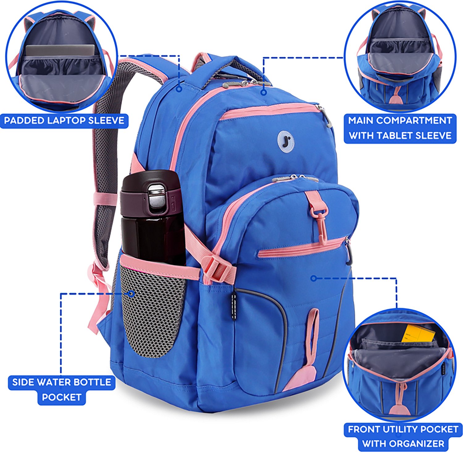 J World Atom Multi-Compartment Laptop Backpack 29.5L - view number 2