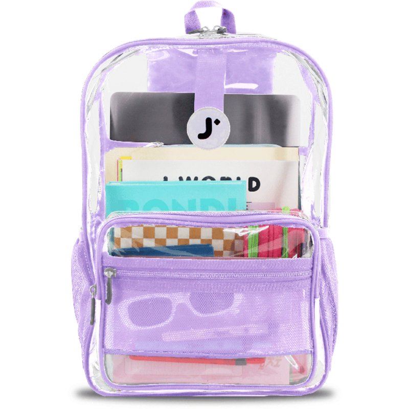J World Clear Transparent Tpu Backpack for School - Digital lavender