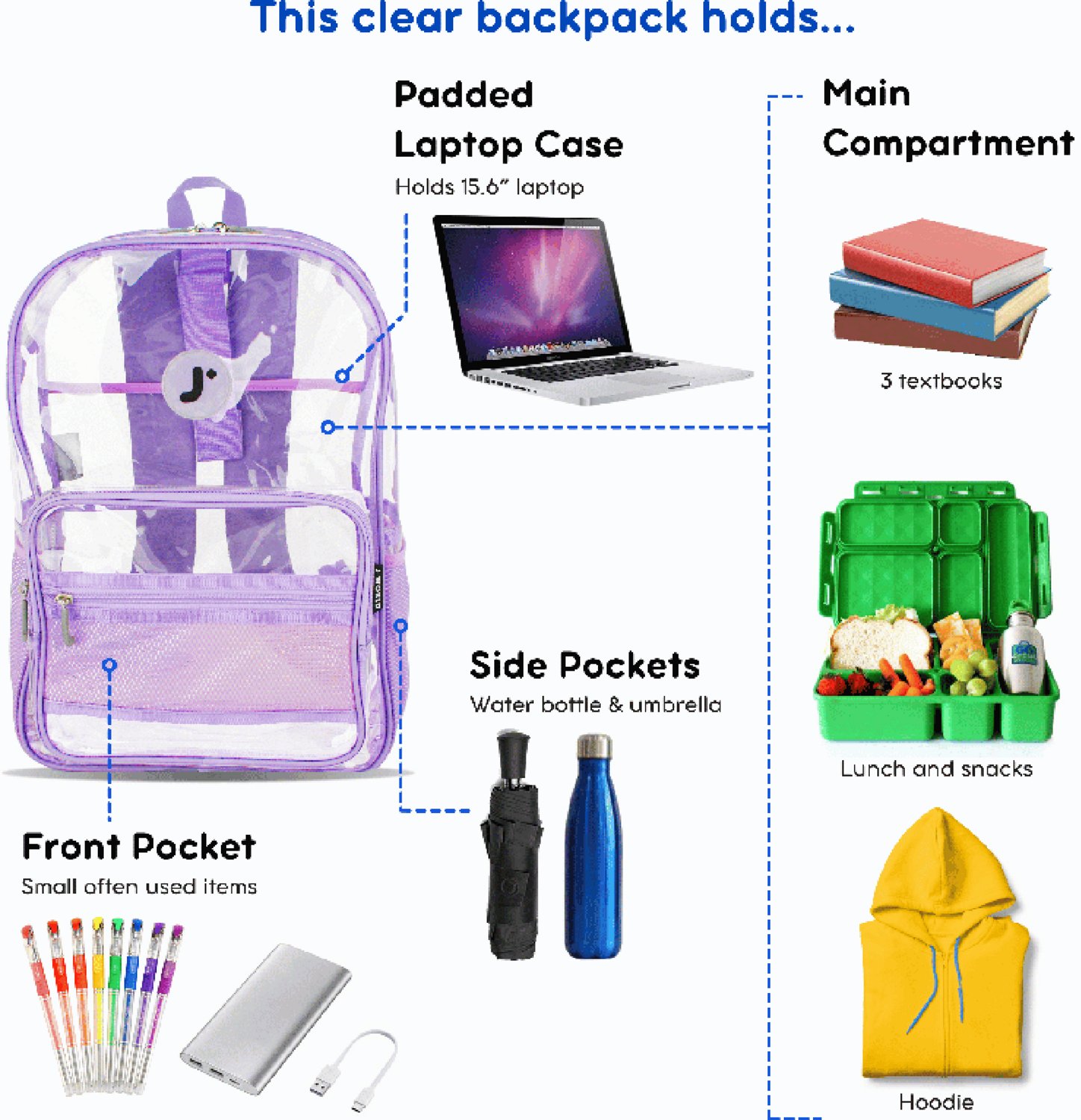 J World Clear Backpack 17.6L - view number 5