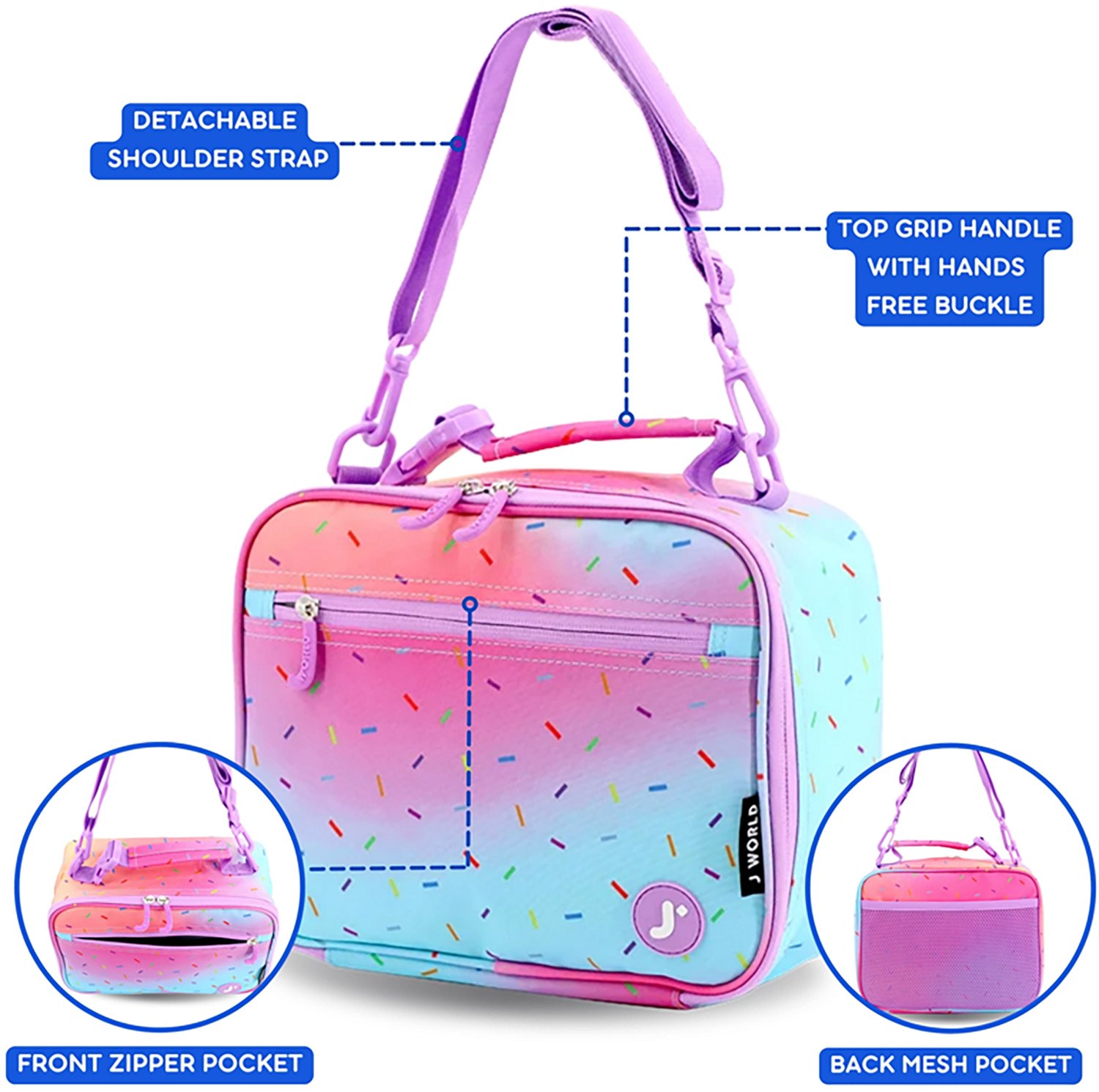 J World Kids' Cody Insulated Lunch Bag with Shoulder Strap - view number 2