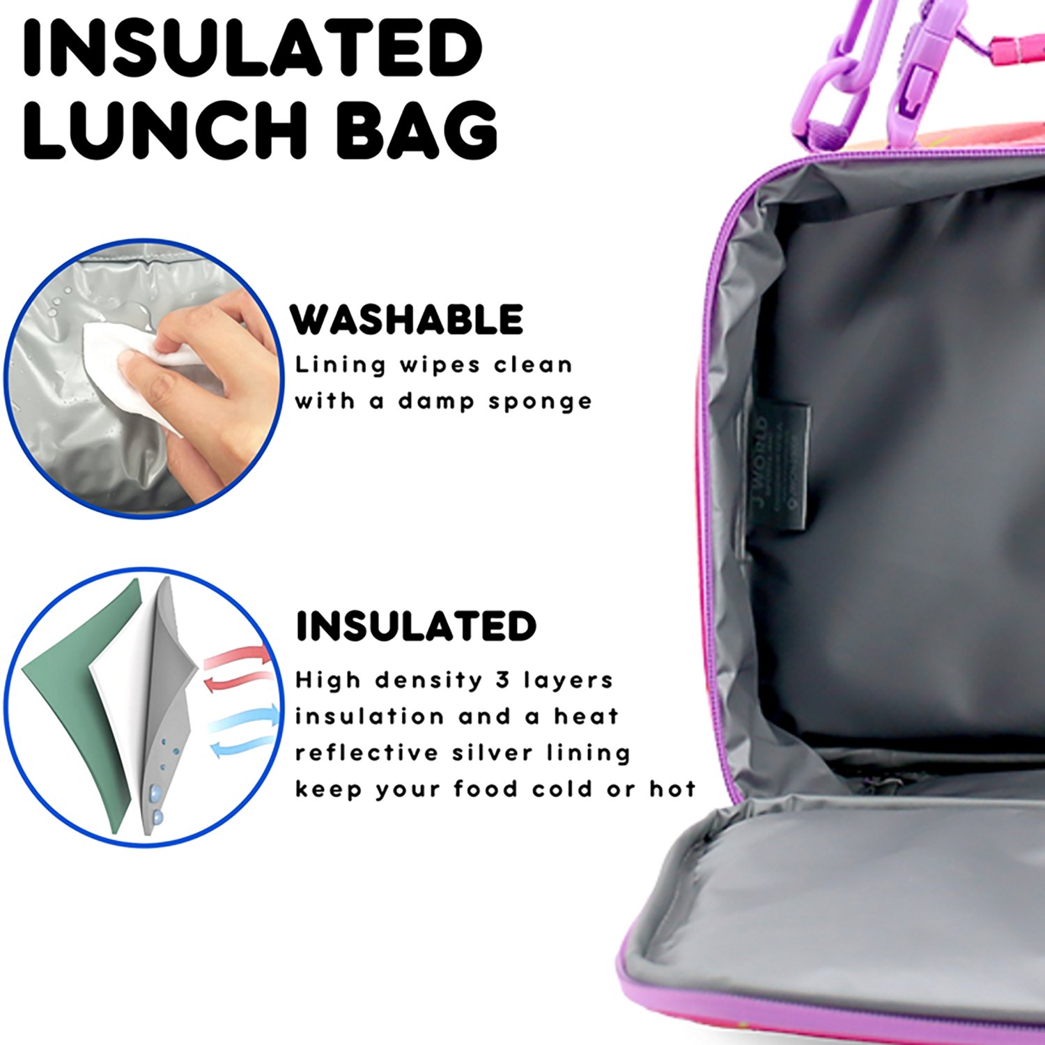 J World Kids' Cody Insulated Lunch Bag with Shoulder Strap - view number 4