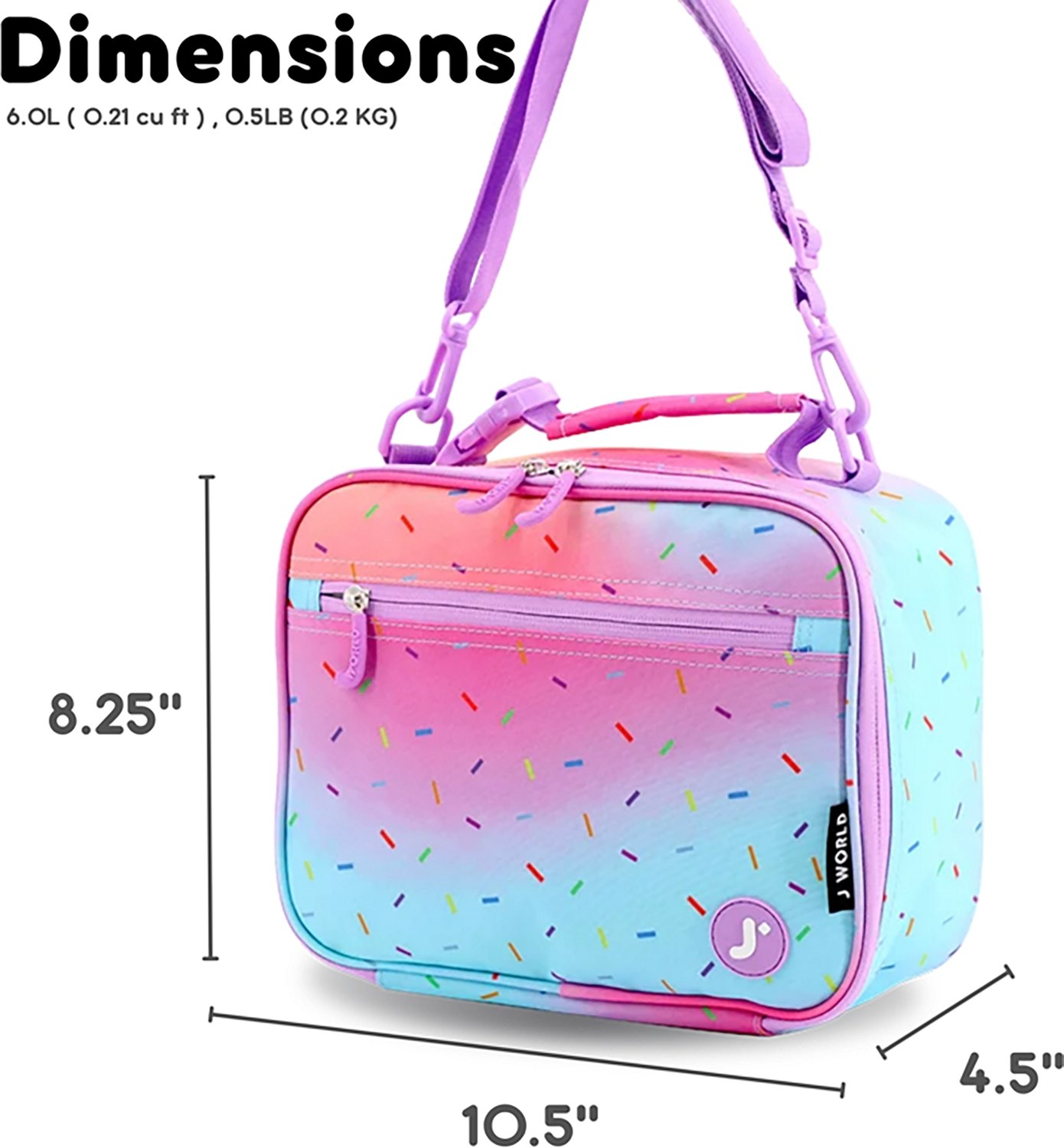 J World Kids' Cody Insulated Lunch Bag with Shoulder Strap - view number 6