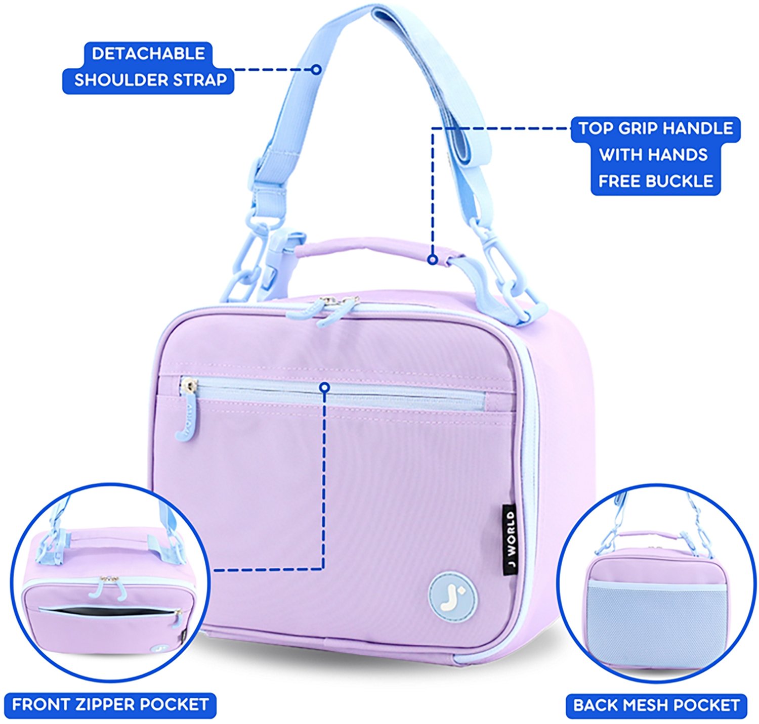 J World Kids' Cody Insulated Lunch Bag with Shoulder Strap - view number 2