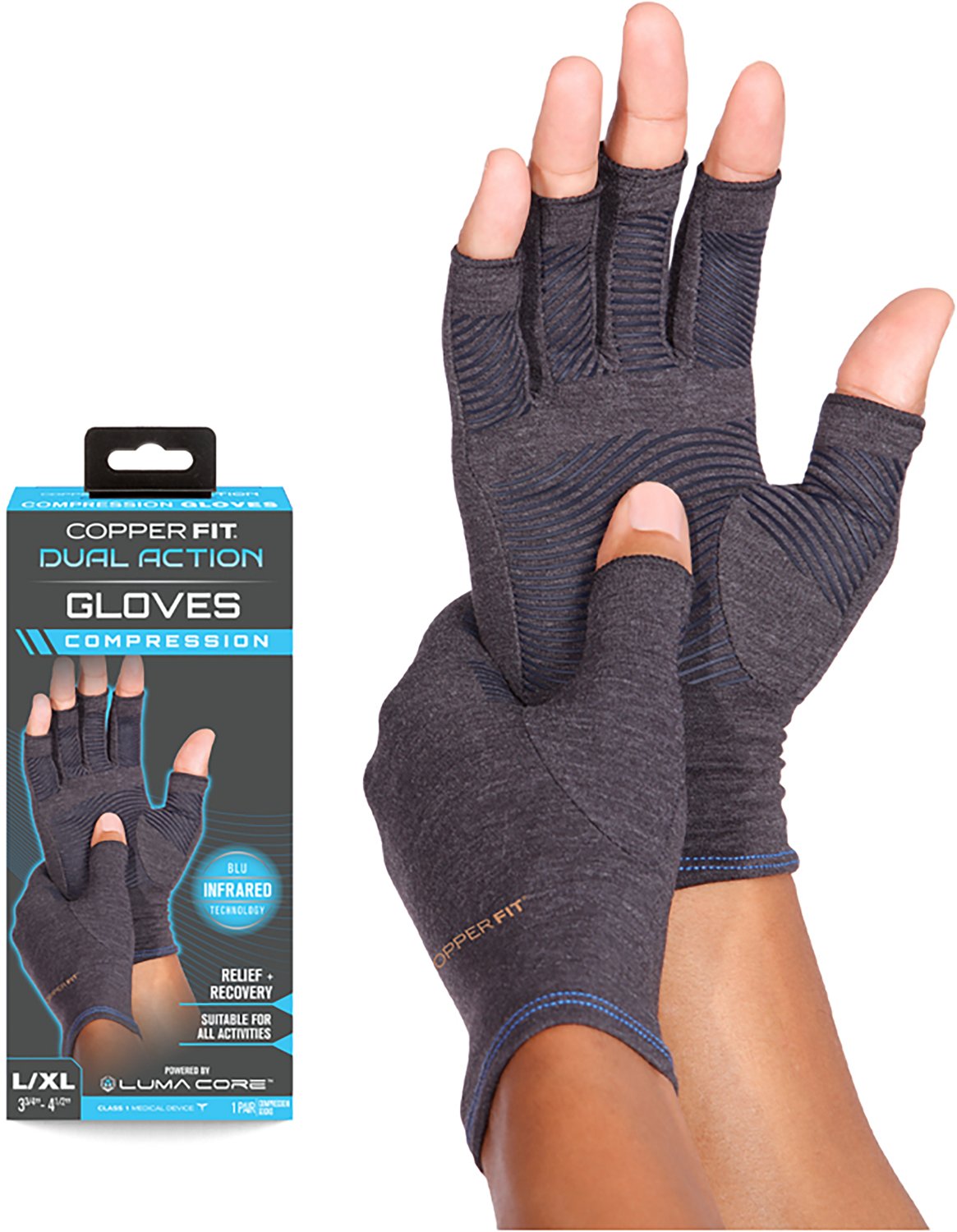 Copper Fit Dual Action Compression Gloves