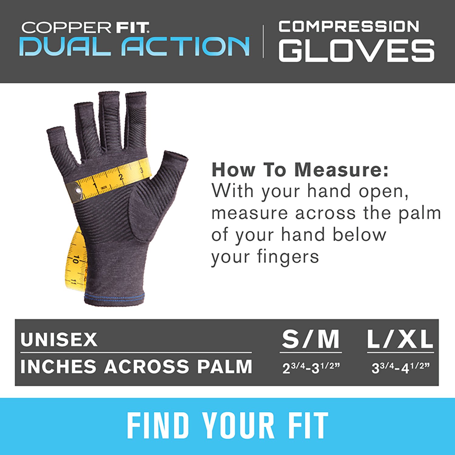 Copper Fit Dual Action Compression Gloves - view number 3